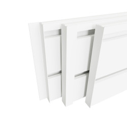 End Cap Set for HDSW2 Strong Wall - Aluminum Slatwall Rail - White 48" - BB-HDEC-48-W