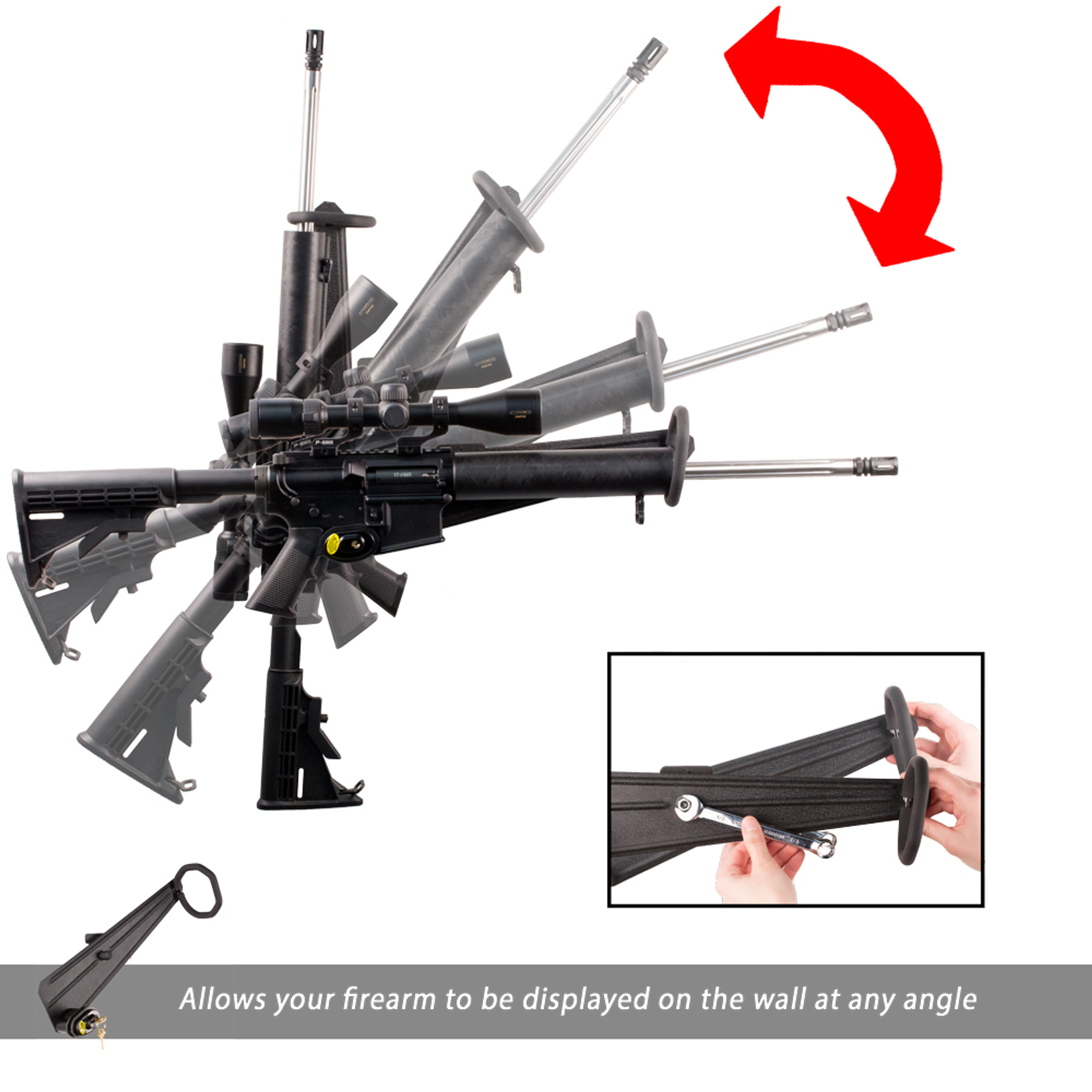 Locking Gun Display Rack Long Gun Display Racks