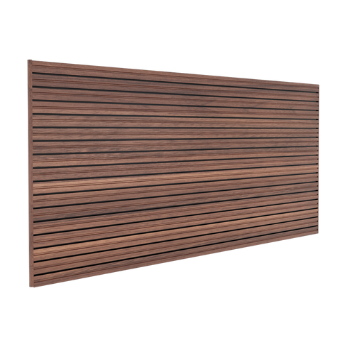 Black Walnut Slatwall with Aluminum Inserts - Silver