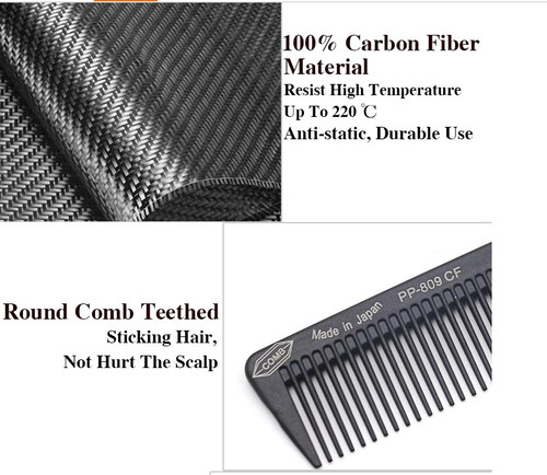 100% Carbon Rigid Japanese Hair  Cutting Combs