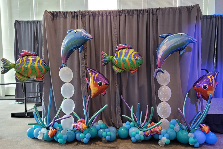 Under the Sea/Ocean Theme - Fishy Floor Bouquets - M & M Balloon Co. of  Seattle