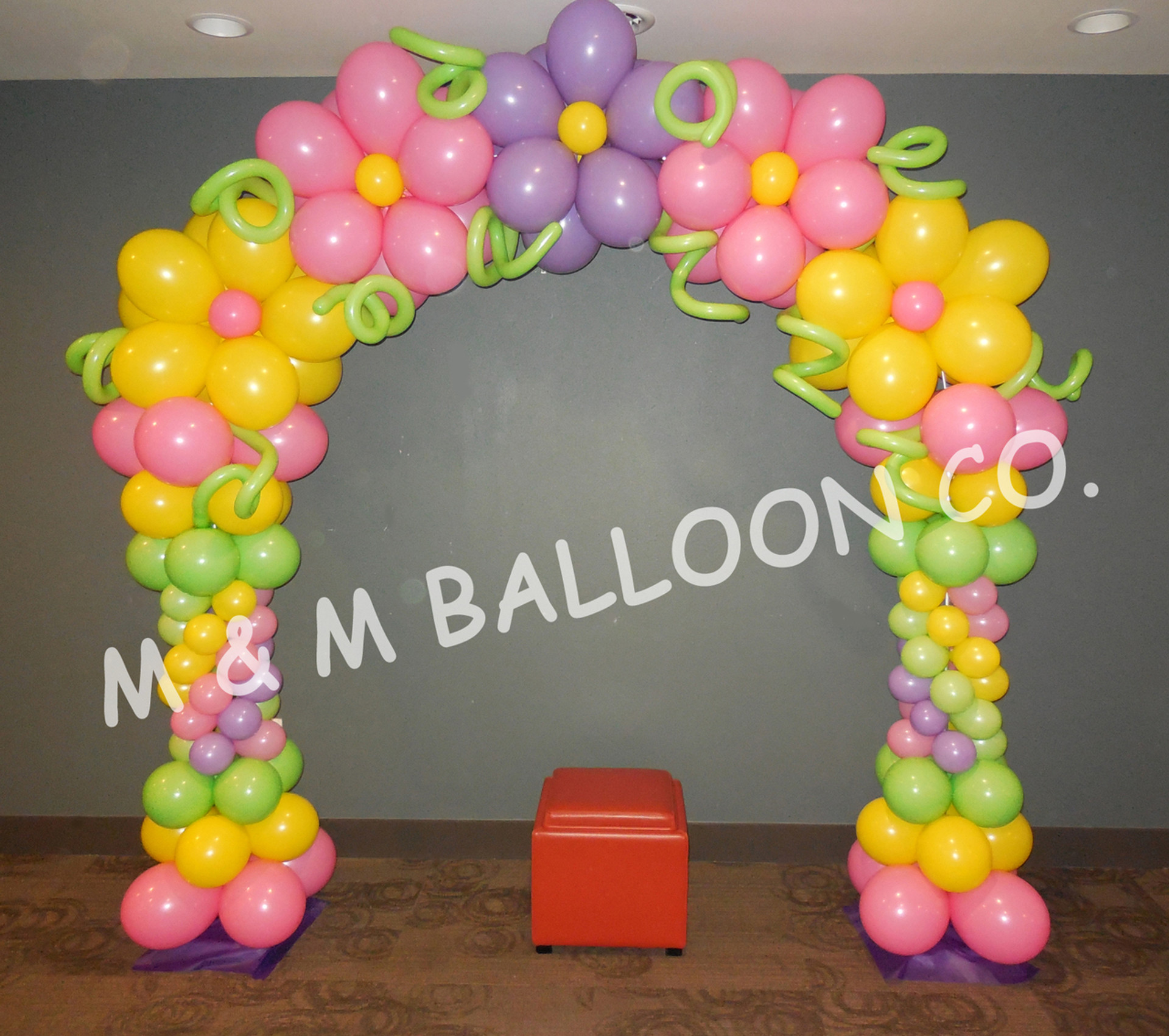 Roman Column Flower Arch - M & M Balloon Co. of Seattle