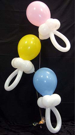 Balloon Rattle Rattle or Pacifier Centerpieces - M & M Balloon Co. of Seattle