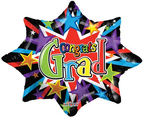 Jumbo Congrats Grad Colorful Burst Shape
