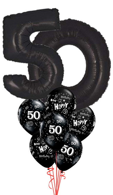 50th Mega Black Birthday Bouquet