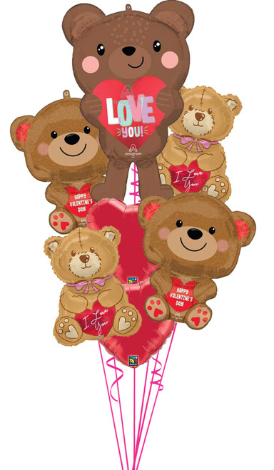 Valentine Say It With Teddy Bears Bouquet