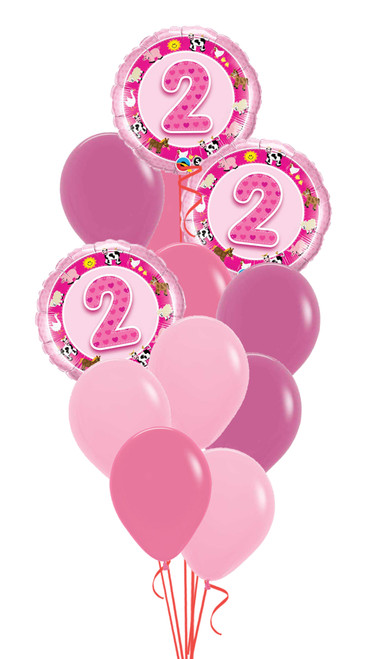 -- 2nd Birthday Girl Farm Animals Bouquet