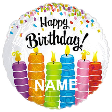 Birthday Colorful Candles with Personalized Name