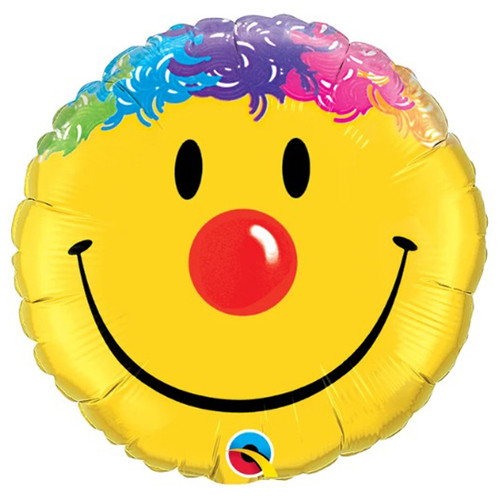 Smiley Clown with Rainbow Hair