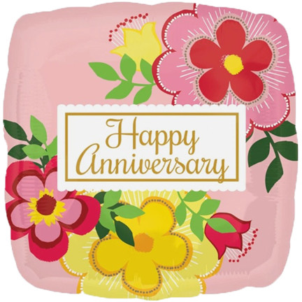 Anniversary Pink Floral Square