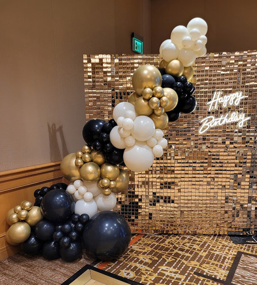 Organic Garland with Lighted Numbers & Shimmer Wall