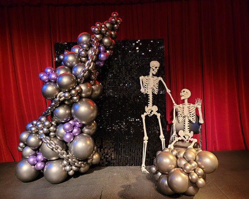 Halloween Organic Garland with Chain & Skeletons