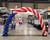 Patriotic Red, White & Blue Spiral Flag Arch