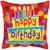 Happy Birthday Cake & Candles Square