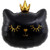 Black Cat Head with Crown Shape