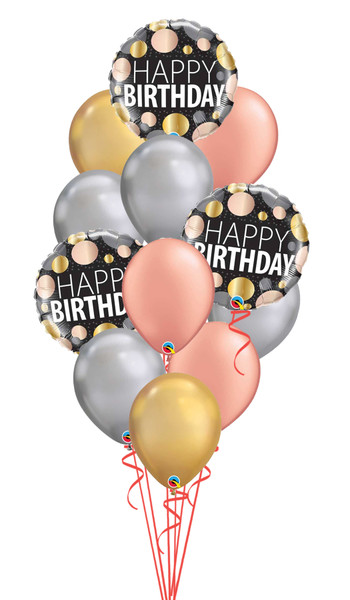 Big Metallic Dots Birthday Bouquet