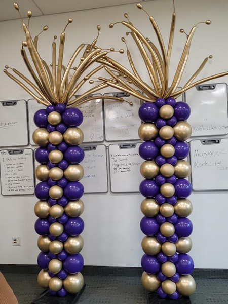 Fireworks Topper on Various Column Styles - M & M Balloon Co. of Seattle