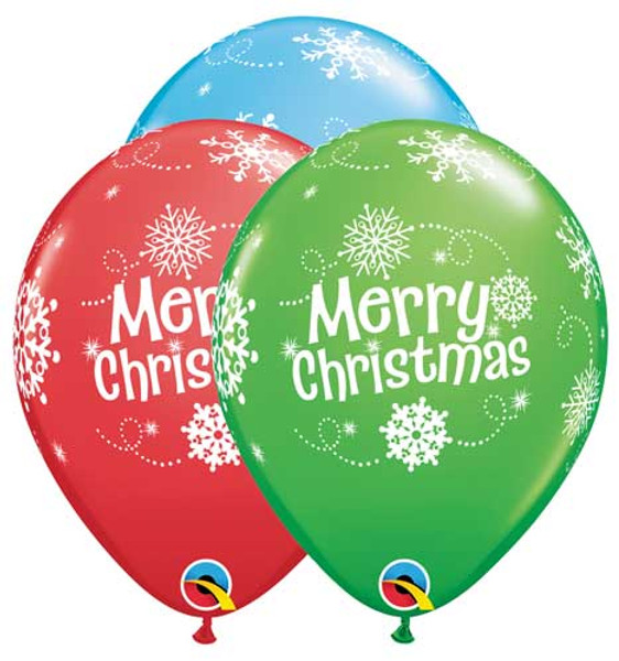 Merry Christmas Snowflake Print Latex Assortment