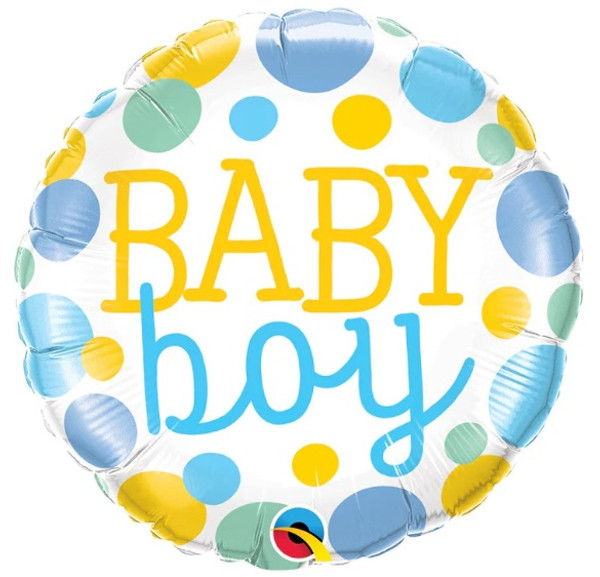Baby Boy Dots Round
