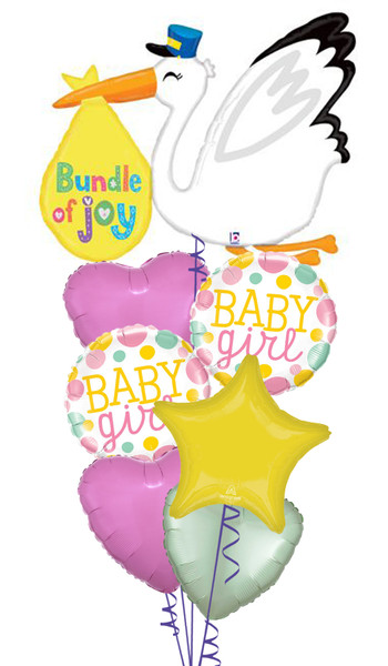 Baby Girl Bundle of Joy Stork Bouquet 