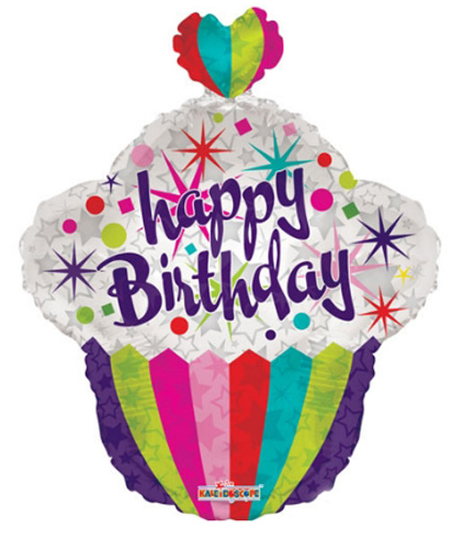 Happy Birthday Starburst Sprinkles Cupcake Shape 