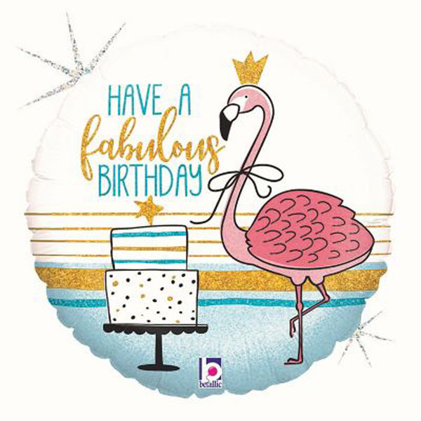 Flamingo Have A Fabulous Birthday Round