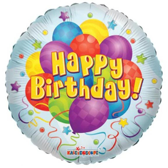 Happy Birthday Balloon Bunches Round