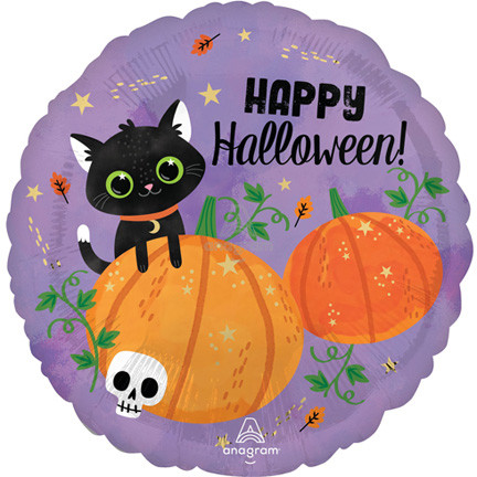 Halloween Cat & Pumpkin