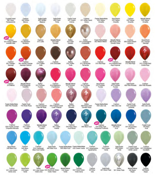 Bunches of 25 Solid Color Latex 11 inch - with UHF