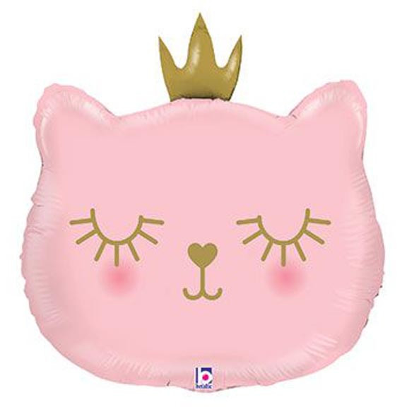 Pink Cat Head with Crown Shape