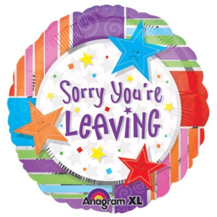 Sorry You're Leaving Stripes and Sad Face Stars