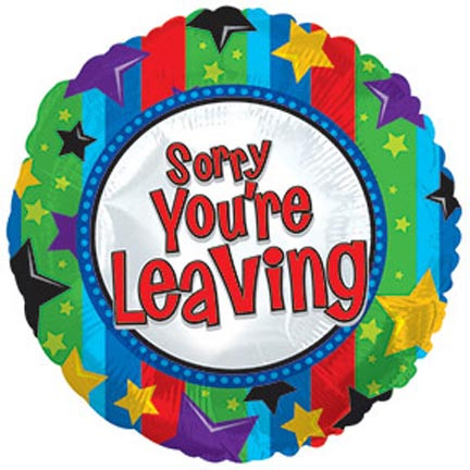 Sorry You're Leaving Stripes and Colorful Stars