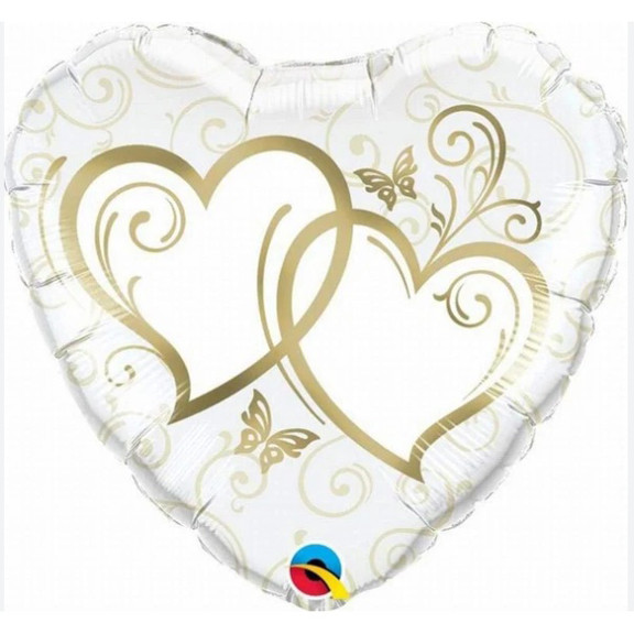 Two Intertwined Gold Hearts Jumbo Shape