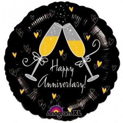 Anniversary Champagne Glasses Round