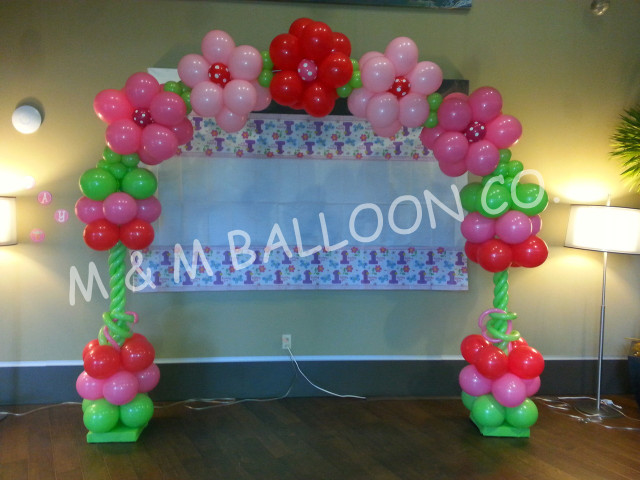 Twisted Column Flower Arch - M & M Balloon Co. of Seattle