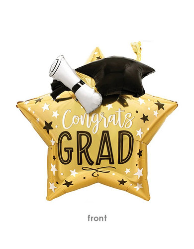 Graduation Jumbo Multi-balloon Star, Cap and Diploma Shape - M & M
