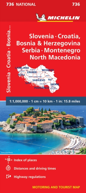 Slovenia, Croatia, Bosnia - Michelin National Map 736 : Map