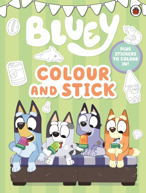 Bluey: Colour and Stick : A Colouring-In Sticker Book