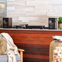 Home display of PSB Alpha P5 Bookshelf Speakers
