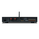 Audiolab 6000A rear panel showing coaxial, optical, RCA, phono, and speaker binding post connections