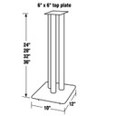 Dimension sheet of Pangea Audio LS300 Speaker Stand