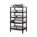 Pangea Audio Vulcan 5 Shelf Rack - Espresso with Black Posts