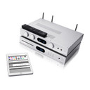 Full display of audiolab 6000A Play Integrated Stereo Amplifier Silver with Ipad and remote