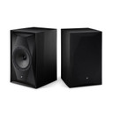 MoFi Electronics SourcePoint 10 Master Edition loudspeaker in Satin Black Ash finish, front view showing concentric driver