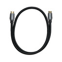 Pangea premium HDMI cable in vertical oval layout with braided black cable and gold-plated connectors