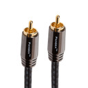 RCA ends of the Pangea Audio Premier subwoofer interconnect cable