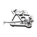 Skeleton view of view of white Rega Planar 10 with no cartridge