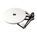 view of top angle of white Rega Planar 10 with Aphelion 2 Cartridge