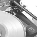 Cropped view of the Little Fwend  Low Automatic Turntable Tonearm and the P8/P10Mount installed on a Rega Planar 8 Turntable