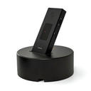 Woo Audio TUBE mini Balanced Headphone Amplifier and DAC - Black angle view on a stand